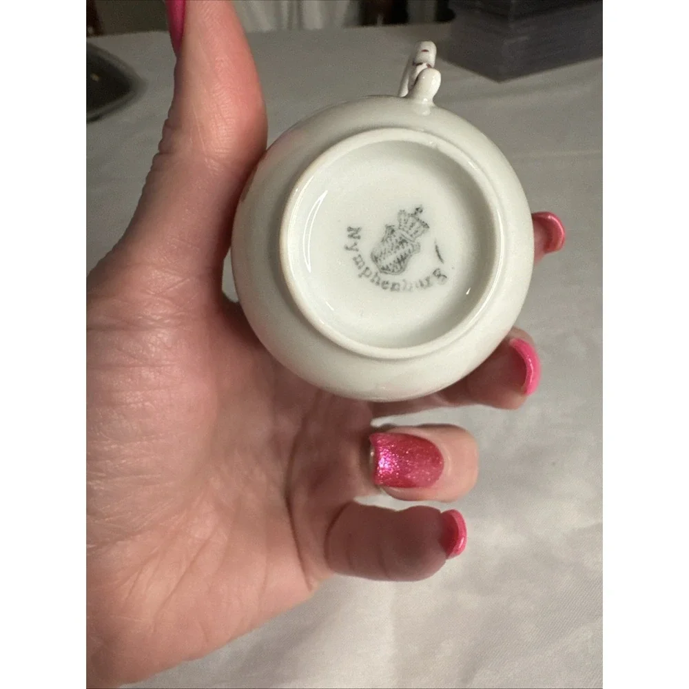 Porcelain Tea Cup Nymphenburg With‎ Flowers Small Vintage Rare